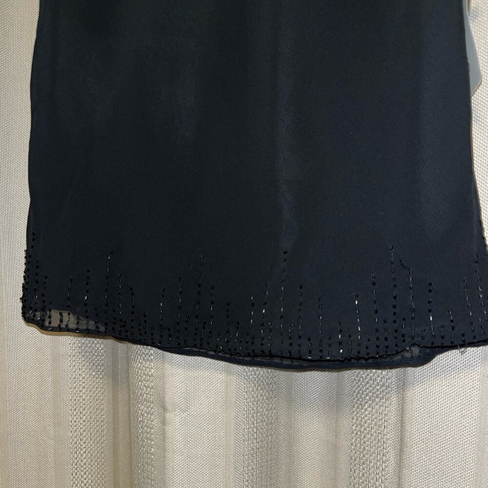 Sandra Darren black Beaded blouse NWT Size 6 - Picture 2 of 5